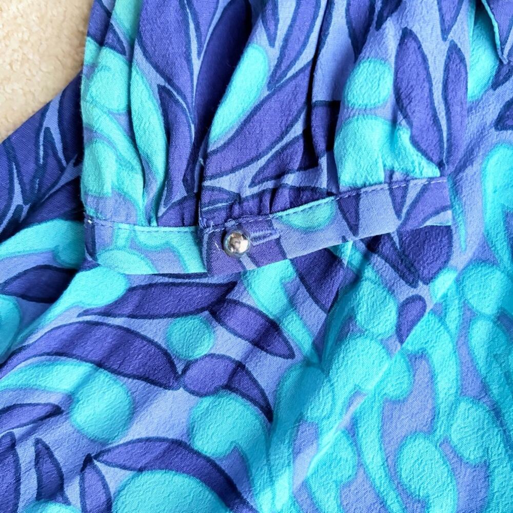 Banana Republic Blue and Green Midi Dress size 2 - Picture 4 of 7